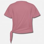 B.Black Knotted Pink Woman T-Shirt