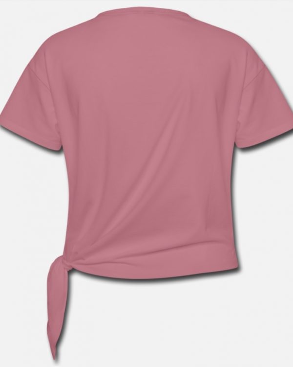 B.Black Knotted Pink Woman T-Shirt